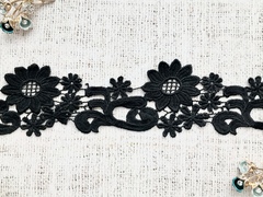 Кружево плетеное, ш. 6,5 см, чёрный