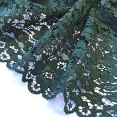 Ткань  кружево кордовое цвет темно-зеленый 3309