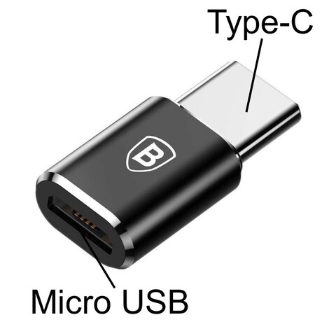 Переходник OTG Micro USB на Type-C Baseus (CAMOTG-01) (Черный)