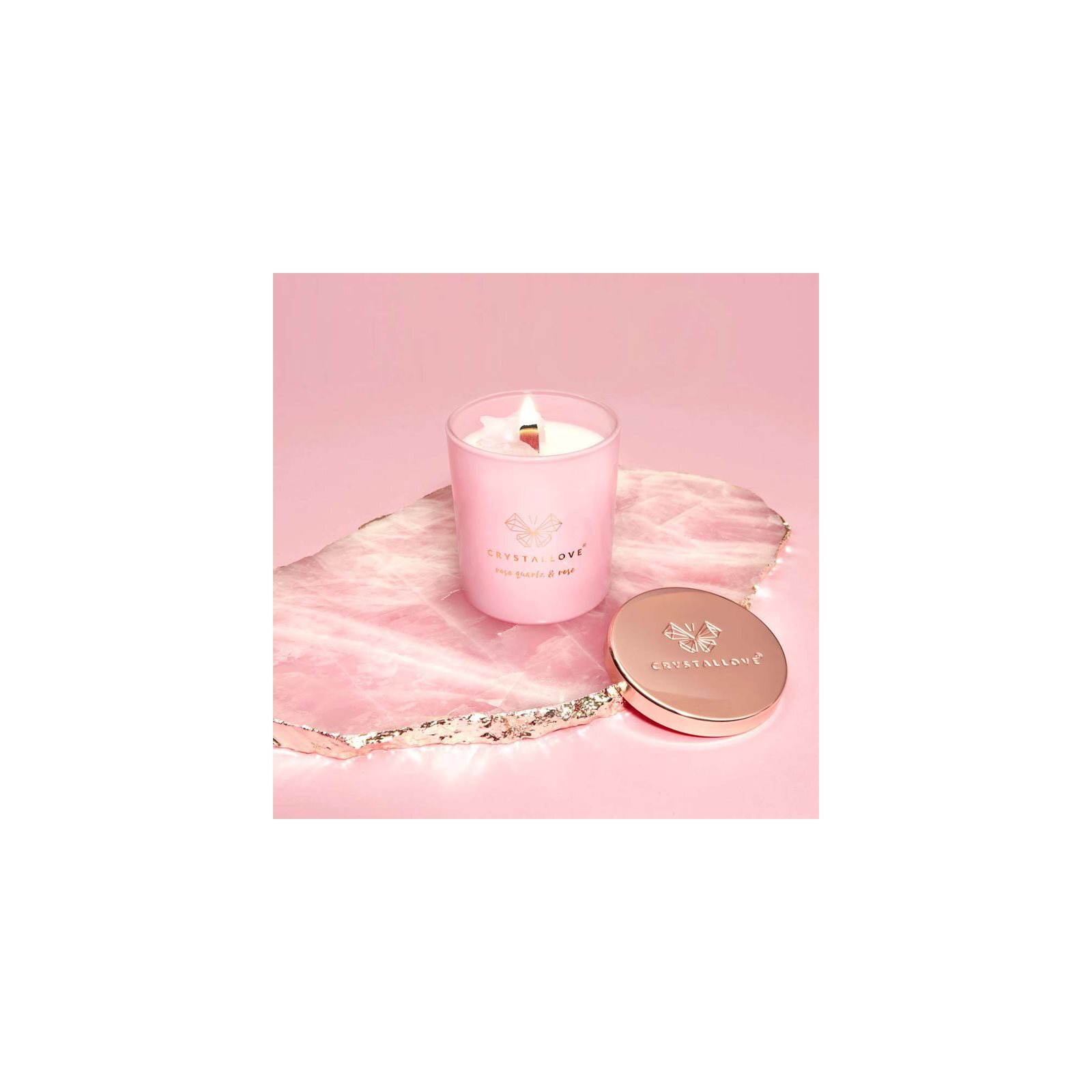 Crystallove ароматическая свеча Crystalized Scented Candle Rose Quartz &  Rose купить в Москве | Доставка по России.