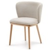 Стул Ciselia, бежевый шенилл, ножки из массива ясеня