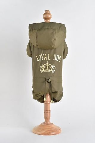 Royal Dog Дождевик флисовый с надписью хаки размер S
