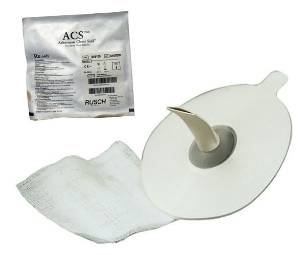 Окклюзионная повязка Ашермана, пластырь-повязка с клапаном для пневмоторакса (Asherman Chest Seal) (вентилируемый)
