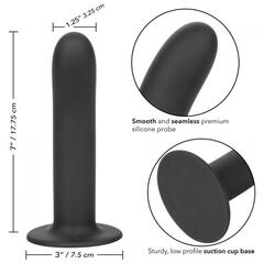 Черный силиконовый анальный стимулятор 7” Smooth Probe - 17,75 см. - 