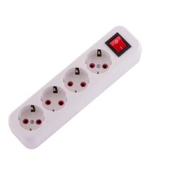 LILA 720 0400 402 Колодка 10А 4входа с выкл для удлинителя