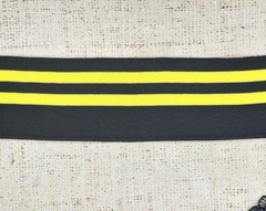 Подвязы трикотажные, ш. 7 см, L 130 см, чёрный/жёлтый