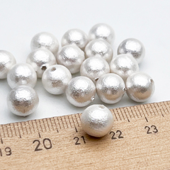 Хлопковый жемчуг бусины, шар, цвет белый, диаметр около 8,5 мм, цена за 1 шт