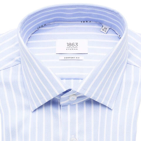 Сорочка мужская 1863 by Eterna Modern Fit 1195-X669-11 в голубую полоску