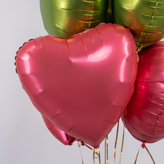 Г 18''/46 см, Сердце, Сатин, Ягодная помада, 1 шт.