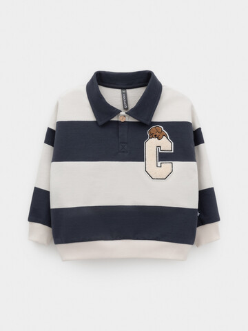 джемпер  для мальчика  КР 302898/св.бежевый,тем.синий,полоска к572