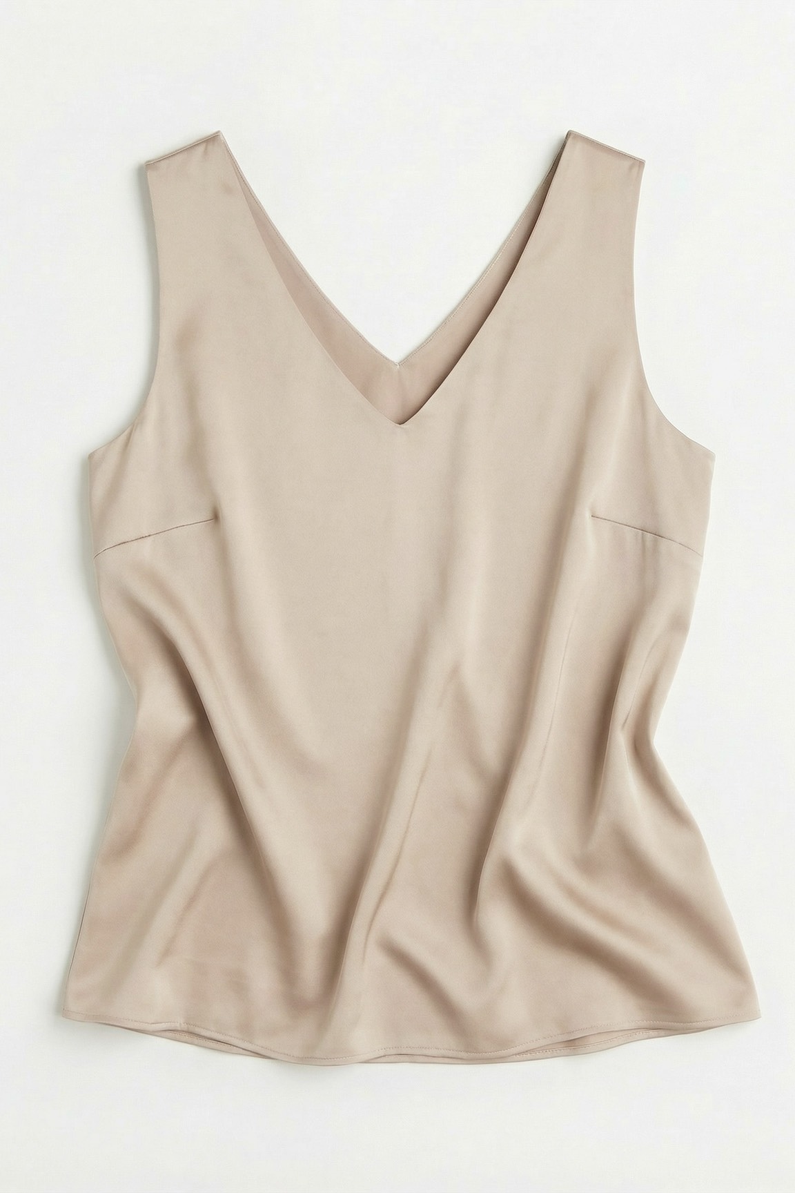 Топ двухслойный на широких бретелях, телесный