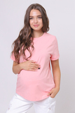 Футболка для беременных 18116 ваниль принт Моне персик