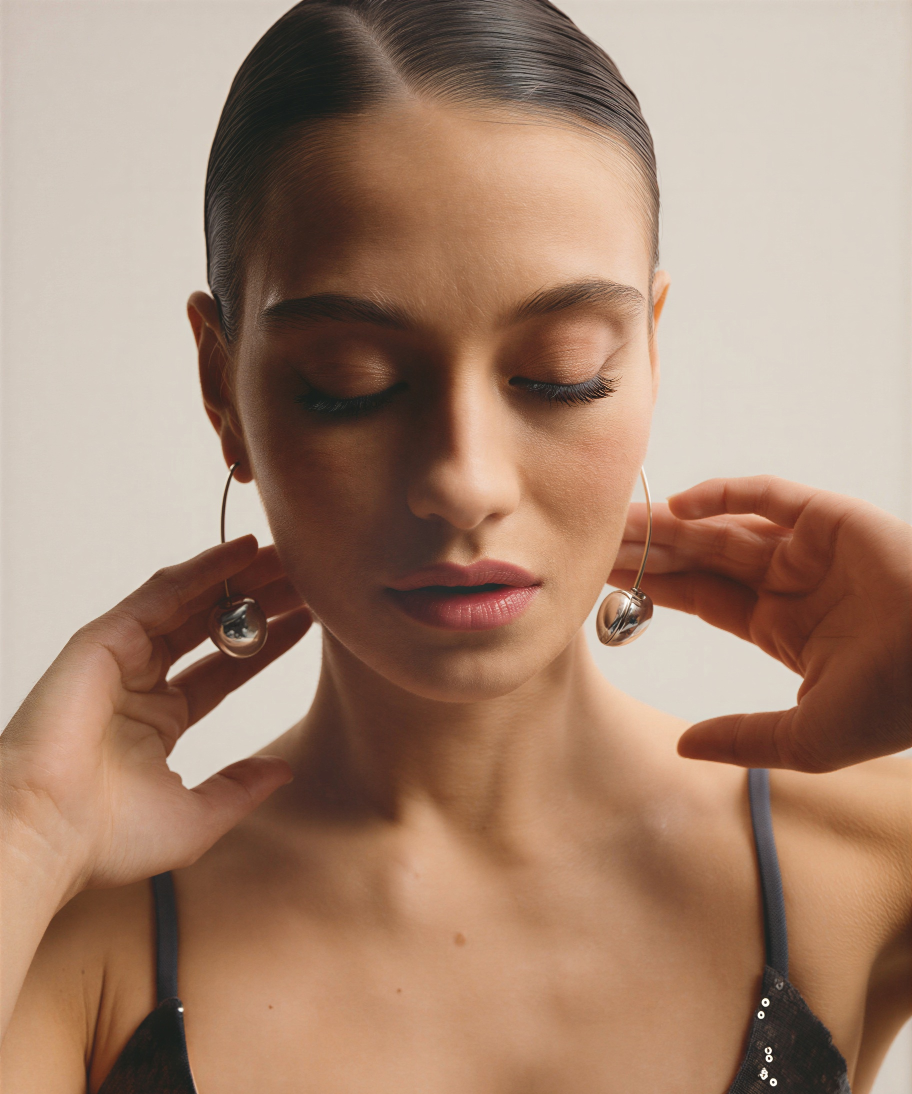 Серьги Вишни silver mini