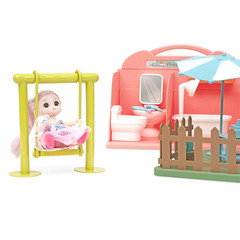 Funkids Набор игрушек с рюкзаком для девочки Домик мечты с 3 куклами (CС6671)