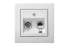 Розетка Телевизионная и Компьютерная Белая LIREGUS EPSILON