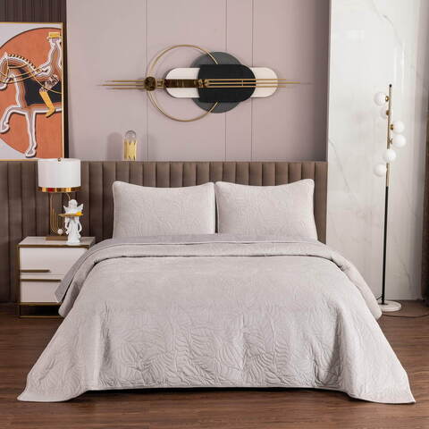 Покрывало 240х260 и 2 наволочки 50х70 Sofi De MarkO Мелисса светло-серая