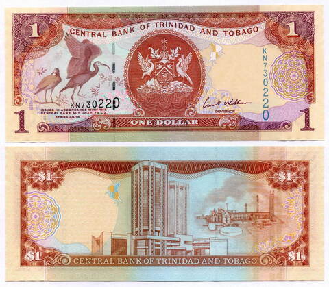 Банкнота Тринидад и Тобаго 1 доллар 2006 год KN730220. UNC