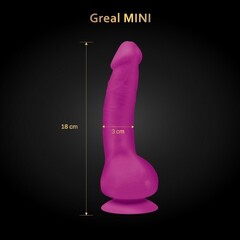 Реалистичный вибратор Gvibe Greal Mini из Bioskin, фуксия, 18 × 3 см