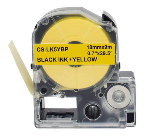 Картридж ленточный Cactus CS-LK5YBP черный для Epson LW400, LW700, LW600P, LW1000P, K400, Z700, Z900