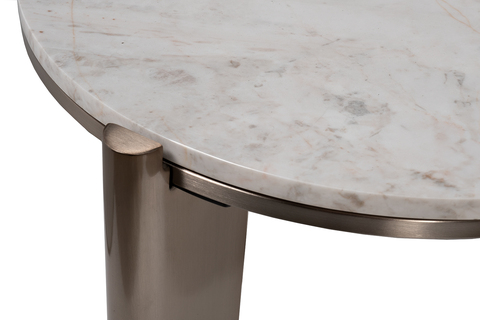 Стол журнальный d57x50см Garda Decor Cass White натуральный белый мрамор