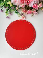 Round bottom for a 20 cm bag. Color: Red