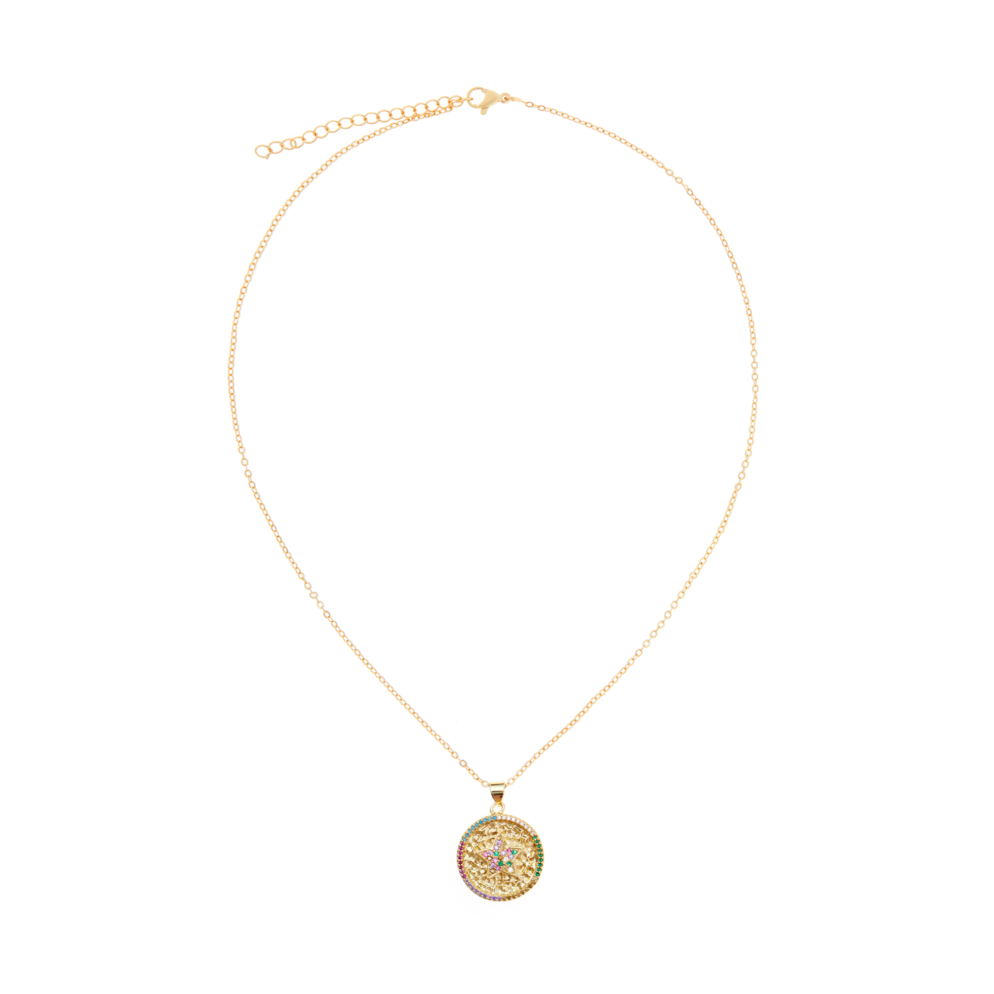 DÉJÀ VU Колье Star Medallion Necklace – Multi déjà vu колье tennis multi necklace – gold