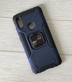 Противоударный чехол Strong Armour Case с кольцом для Huawei Y6 2019 / Y6 Pro 2019 / Y6 Prime 2019 (Синий)