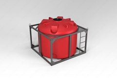 Емкость пищевая в обрешетке ЭкоПром TR 4500 л. вертикальная (215x215x178см;красный) - арт.555718