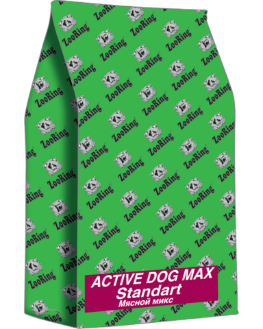 Корм для собак ZooRing Active Dog Max Standart Мясной микс и рис 20кг