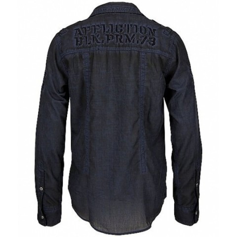 Affliction | Рубашка мужская Redemption Black Premium 10WV494B спина