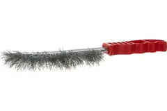 Корщетка (крацовка) с изогнутой пластиковой ручкой, стальная тип А, 38407 КУРС