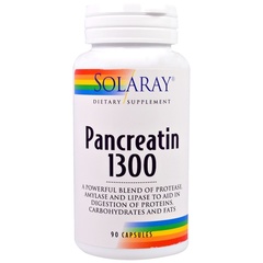 Solaray, Pancreatin 1300, 90 Capsules