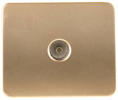 СВЕТОЗАР Гамма, телевизионная, без вставки и рамки, цвет золотой металлик, электрическая розетка (SV-54115-GM)