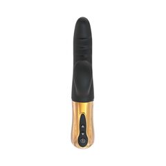 Черный вибратор с возвратно-поступательными движениями Big Thrust Rabbit - 23 см. - 