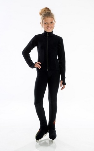 Термокостюм Калинка (брюки, куртка) чёрный, со стразами