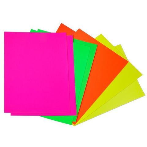 Бумага цветная Каляка-Маляка, самоклеящаяся, флуоресцентная, 8 листов, 4 цвета, A4 (в папке), БФСКМ08