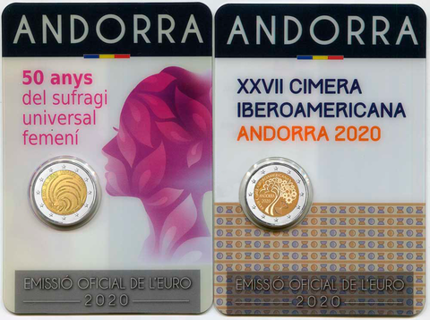 Комплект из двух монет Андорра 2 евро 2020