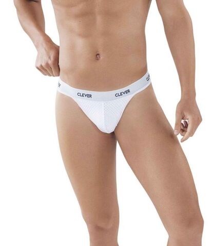 Белые мужские трусы-тонги Latin Lust Thong - Clever Masculine Underwear 087601