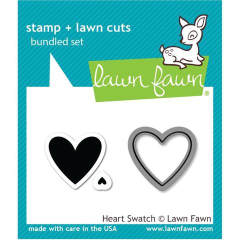 Набор штампов + координирующие НОЖИ Lawn Fawn Clear Stamps 5х8см - Heart Swatch