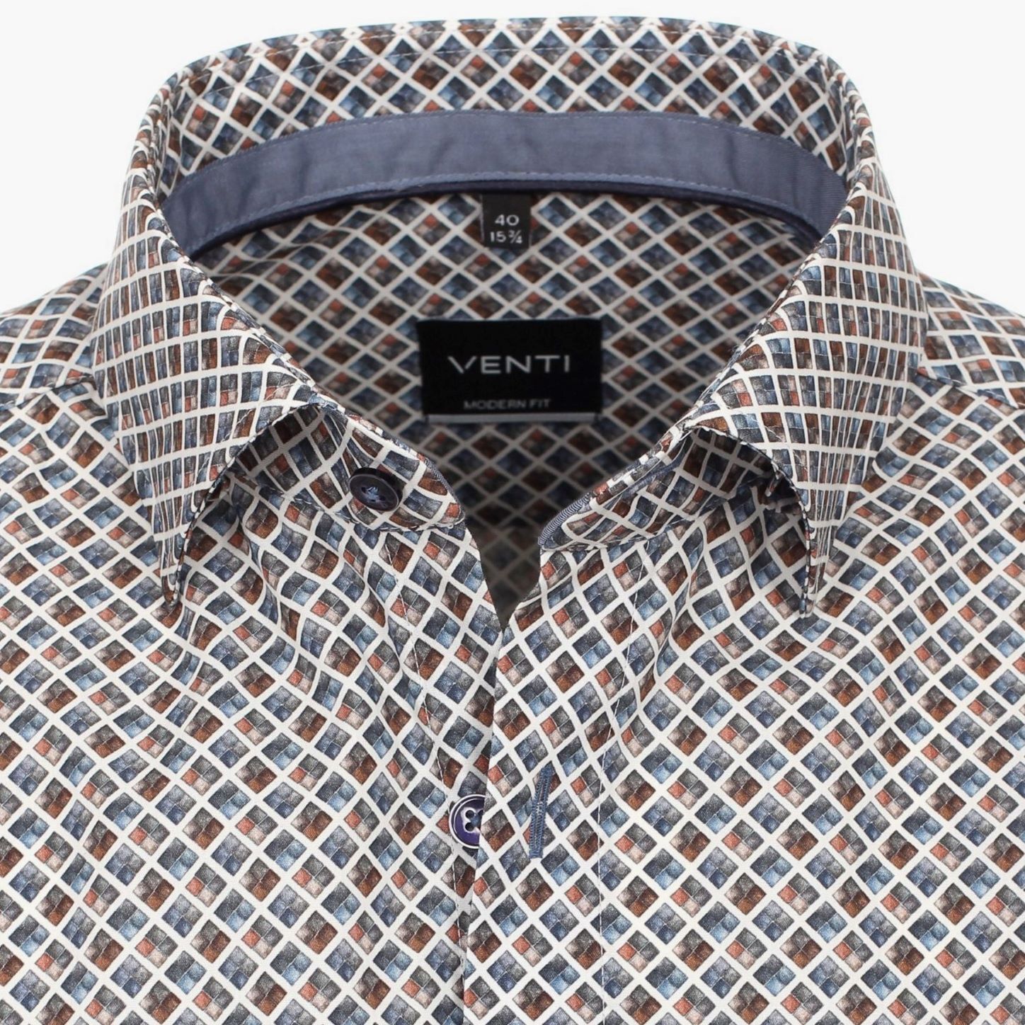 Рубашка Venti Modern Fit 123930200-100 с геометрическим рисунком