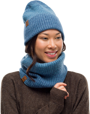 Картинка шарф-труба Buff Neckwarmer Knitted Polar Marin Denim - 2