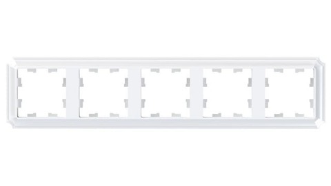 Рамка на 5 постов. Цвет Белый. Schneider Electric(Шнайдер электрик). AtlasDesign Antique. ATN100105
