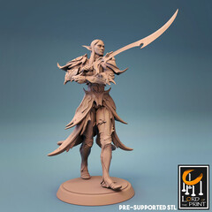 Elf Warrior Эльф Полуэльфы Темные эльфы Дроу Воин Паладин Варвар Файтер Рыцарь миниатюра для dnd, днд, pathfinder, фентези, Настольная игра, НРИ, Варгейм, РПГ