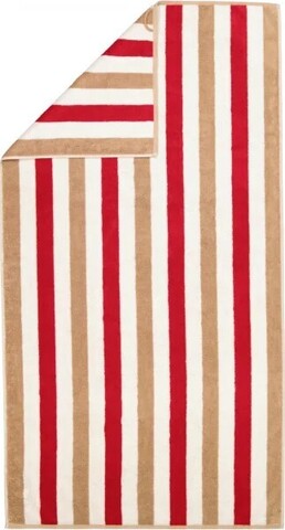 Полотенце 50х100 Cawo 6213 бежевое/красное