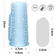 Насадка на пенис с вибрацией Drip Knights Ring (10*3,7) голубая