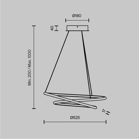 Подвесная светодиодная люстра Maytoni Nola MOD100PL-L47BSK1