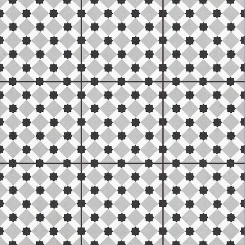 Staro Carpets Pre-cut Rondo Grey Black Joint 60x60