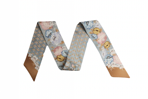 Шелковый твилли шарф пушистый букет