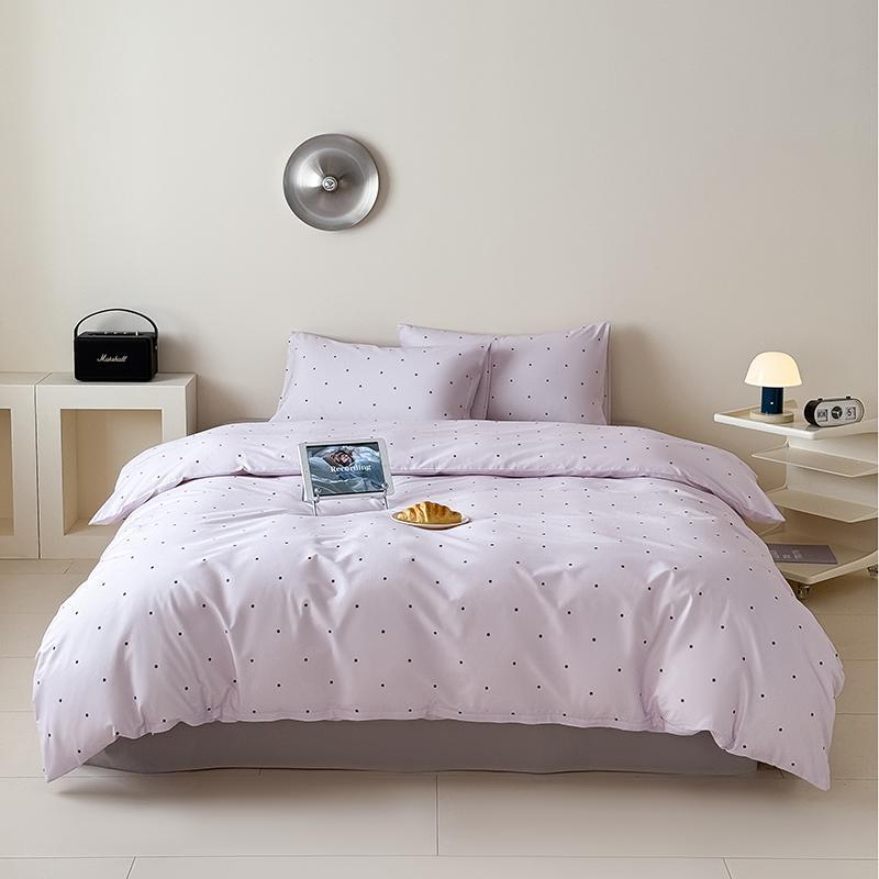 Комплект Полуторка Сатин Горошек сиреневый