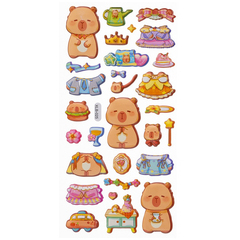 Наклейки стикеры Basir, серия "Капибара", размер 24*9.5 см, 29 стикеров